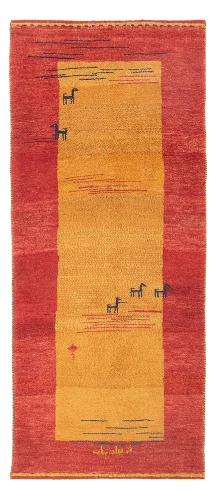 Løper Gabbeh-teppe - persisk - 177 x 75 cm - flerfarget