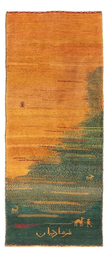 Løper Gabbeh-teppe - persisk - 186 x 71 cm - flerfarget