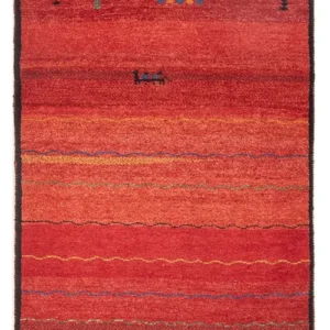 Løper Gabbeh-teppe - persisk - 187 x 87 cm - rød