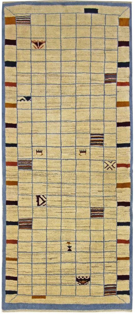 Løper Gabbeh-teppe - persisk - 199 x 83 cm - sand