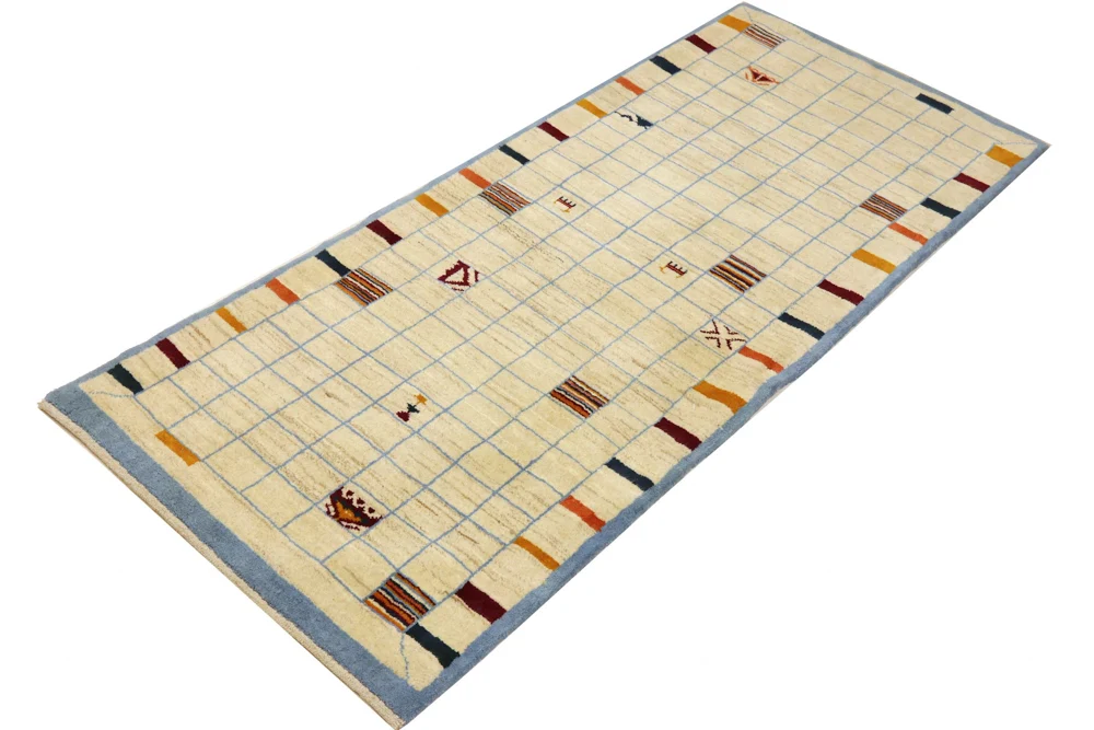 Løper Gabbeh-teppe - persisk - 199 x 83 cm - sand