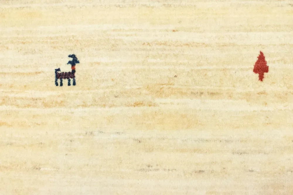 Løper Gabbeh-teppe - persisk - 202 x 75 cm - beige