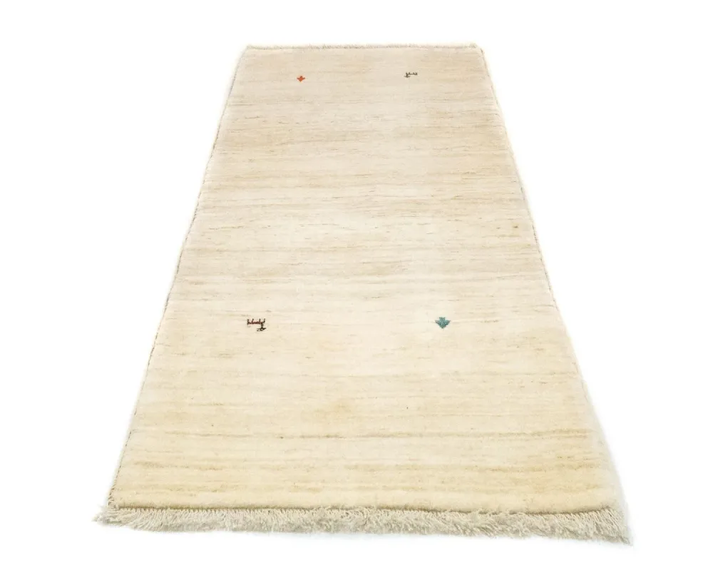 Løper Gabbeh-teppe - persisk - 202 x 75 cm - beige