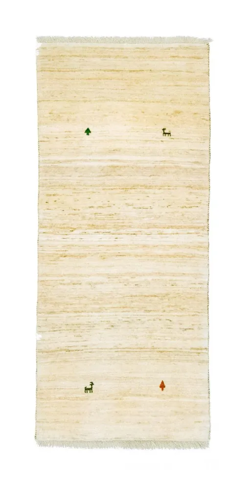 Løper Gabbeh-teppe - persisk - 202 x 75 cm - beige