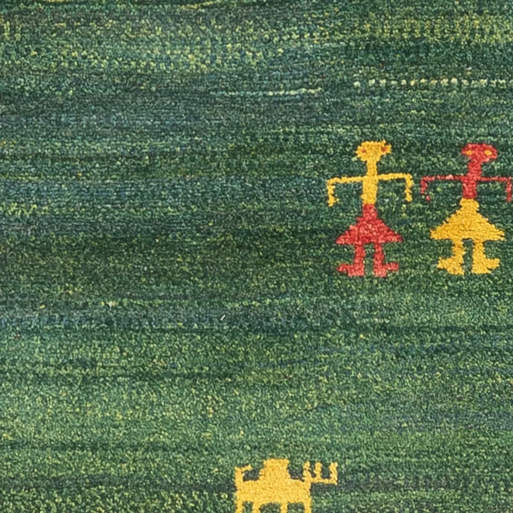 Løper Gabbeh-teppe - persisk - 202 x 78 cm - grønn