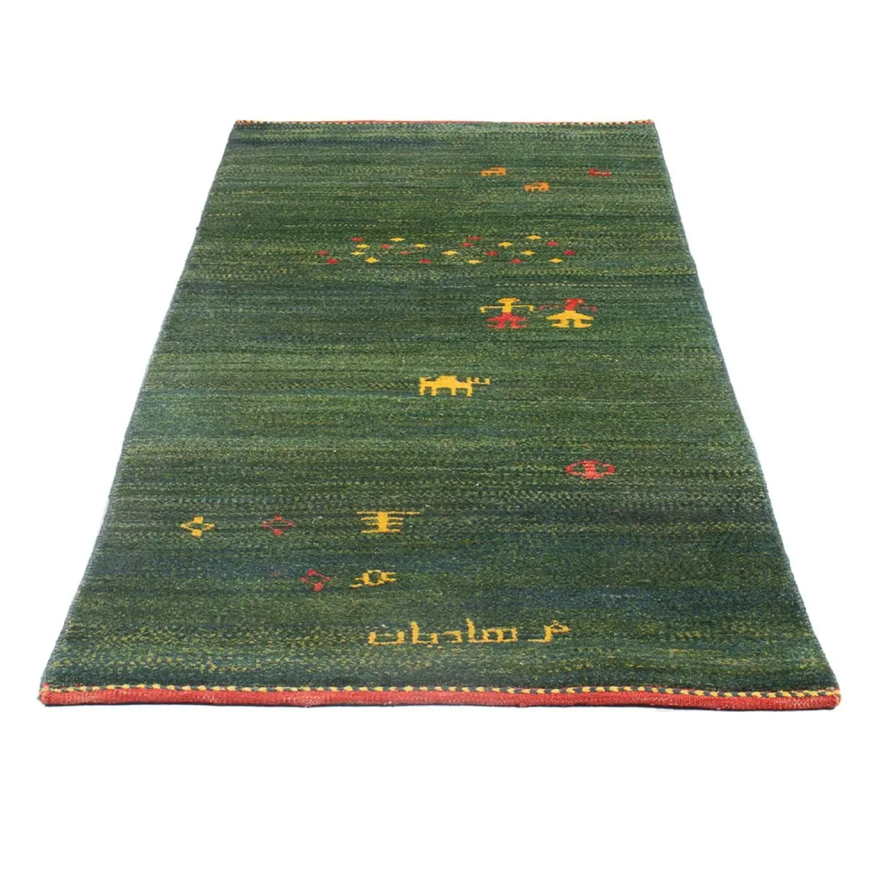 Løper Gabbeh-teppe - persisk - 202 x 78 cm - grønn