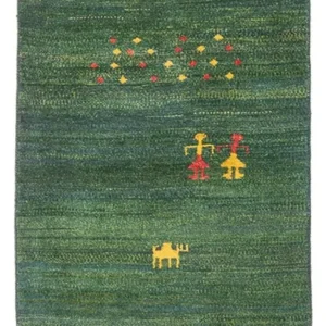 Løper Gabbeh-teppe - persisk - 202 x 78 cm - grønn