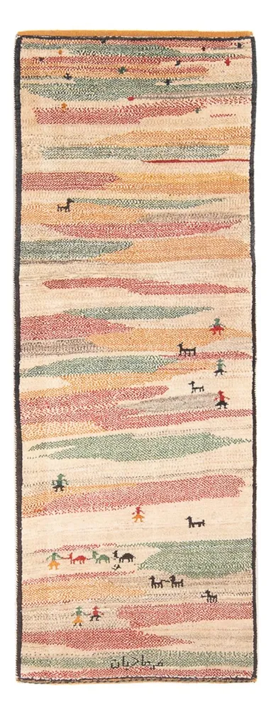 Løper Gabbeh-teppe - persisk - 205 x 78 cm - flerfarget
