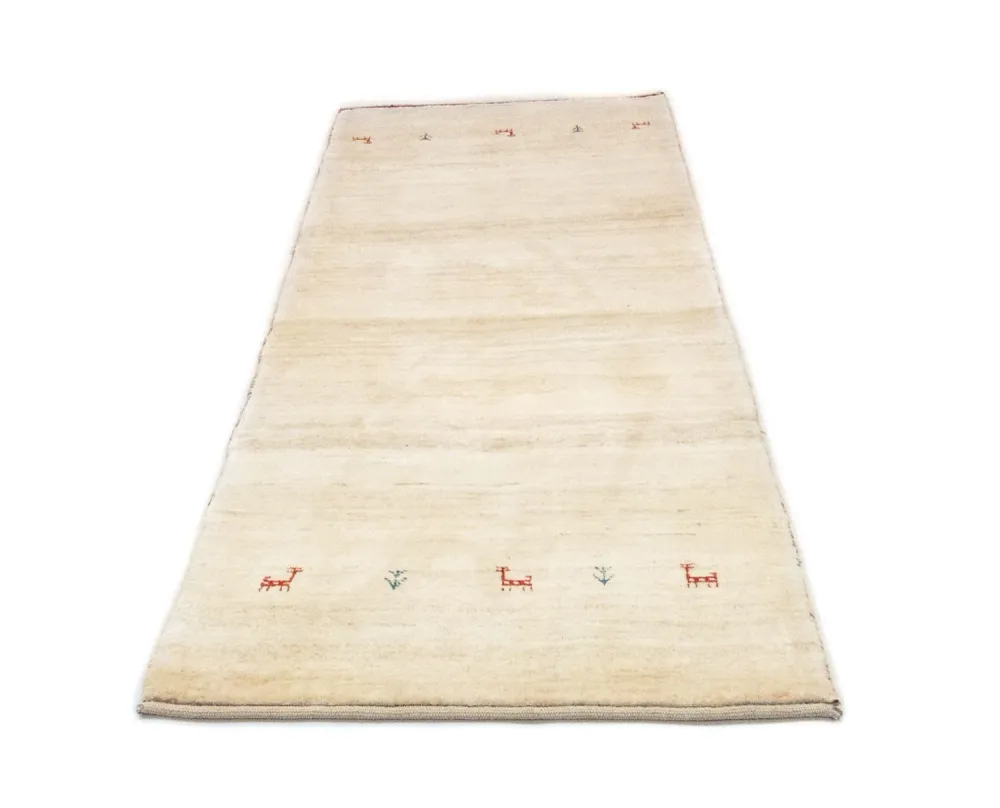 Løper Gabbeh-teppe - persisk - 215 x 75 cm - beige
