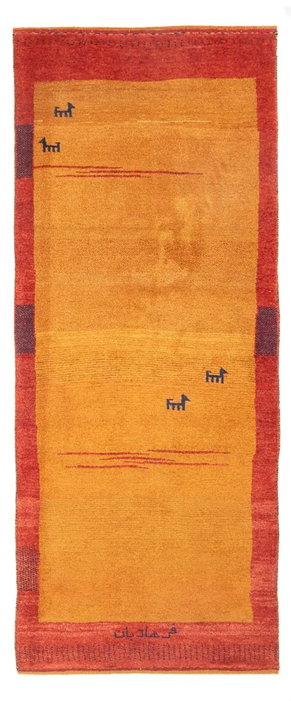 Løper Gabbeh-teppe - persisk - 216 x 82 cm - flerfarget