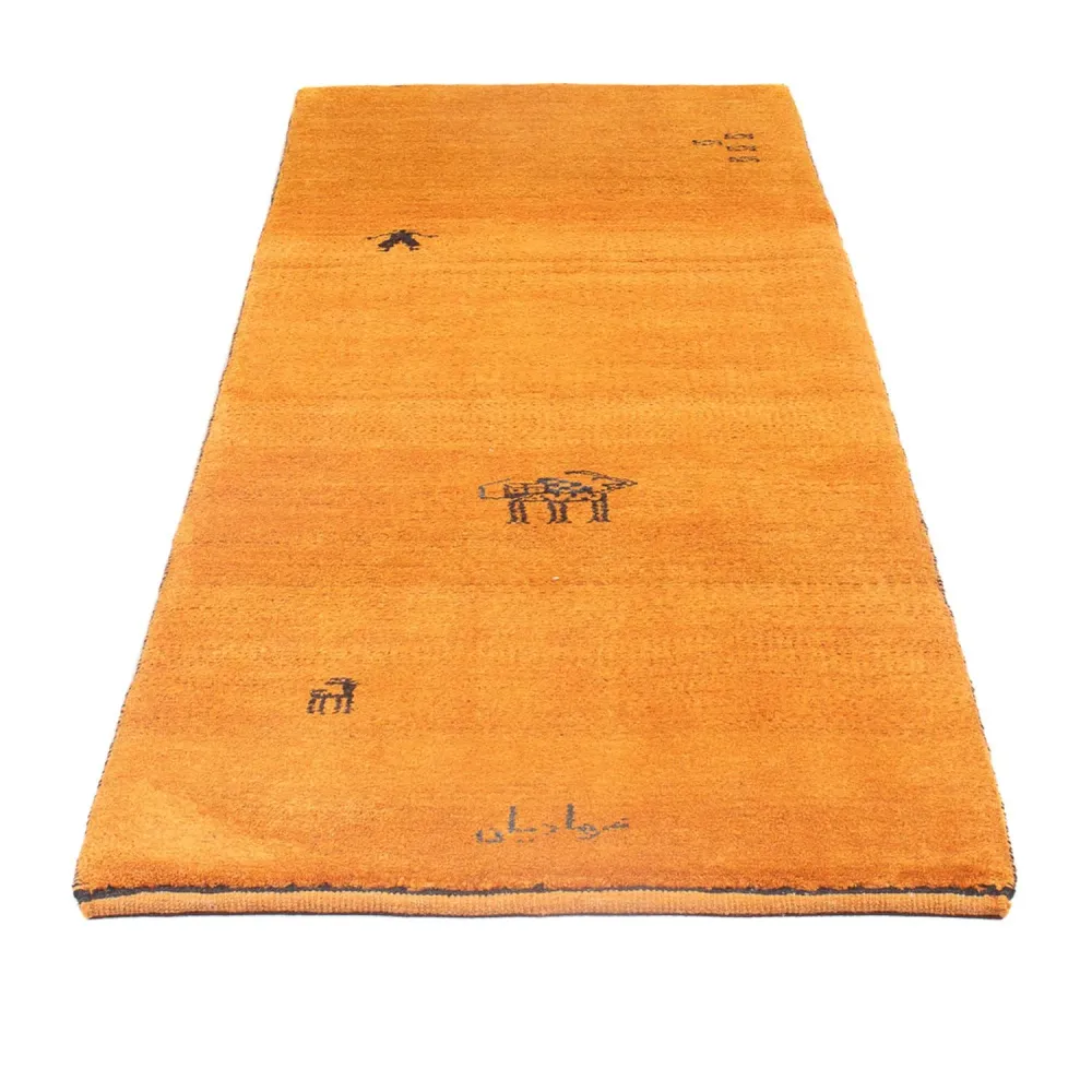 Løper Gabbeh-teppe - persisk - 220 x 74 cm - oransje