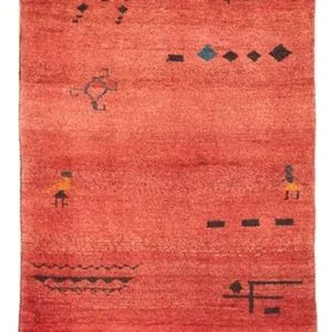 Løper Gabbeh-teppe - persisk - 225 x 83 cm - lys rød