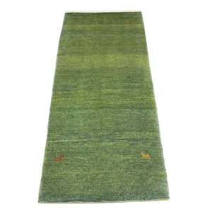 Løper Gabbeh-teppe - persisk - 233 x 84 cm - grønn