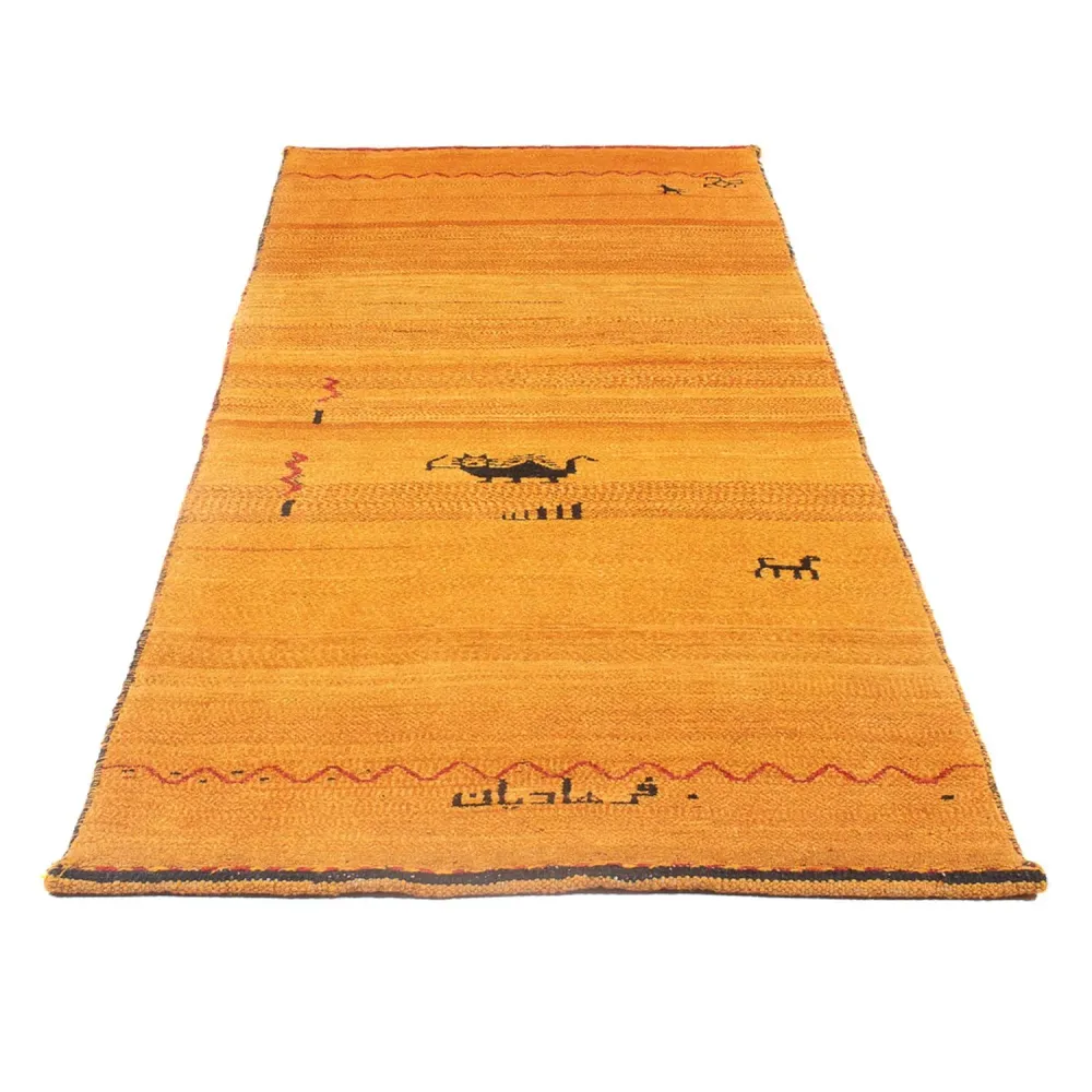 Løper Gabbeh-teppe - persisk - 236 x 85 cm - oransje