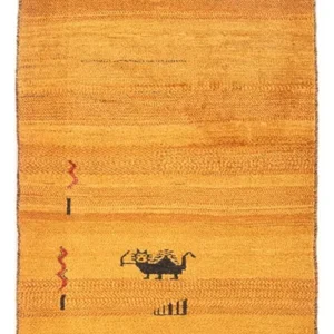 Løper Gabbeh-teppe - persisk - 236 x 85 cm - oransje