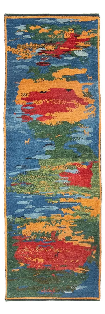 Løper Gabbeh-teppe - persisk - 242 x 78 cm - flerfarget