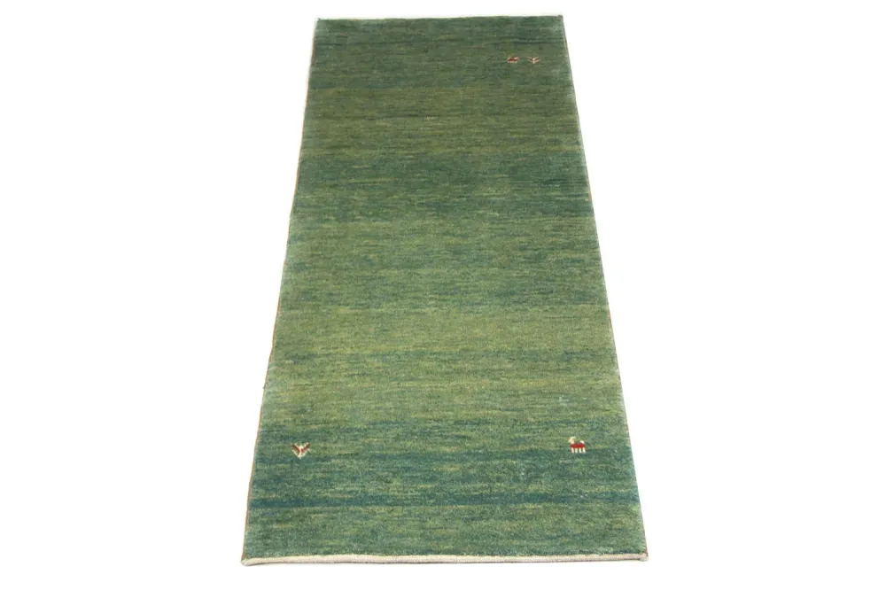 Løper Gabbeh-teppe - persisk - 247 x 90 cm - grønn