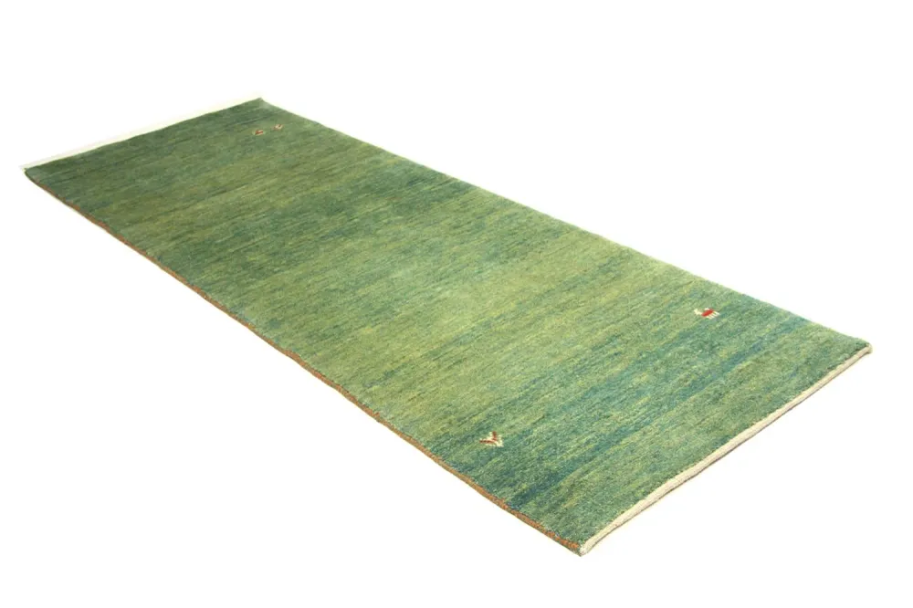 Løper Gabbeh-teppe - persisk - 247 x 90 cm - grønn