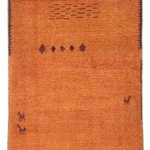 Løper Gabbeh-teppe - persisk - 247 x 87 cm - terrakotta