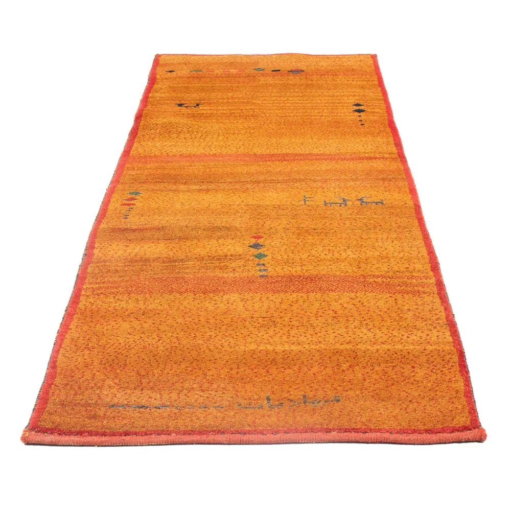 Løper Gabbeh-teppe - persisk - 258 x 85 cm - oransje