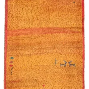 Løper Gabbeh-teppe - persisk - 258 x 85 cm - oransje