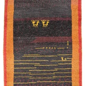 Løper Gabbeh-teppe - persisk - 260 x 86 cm - flerfarget