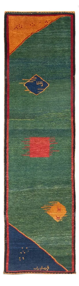 Løper Gabbeh-teppe - persisk - 265 x 72 cm - flerfarget