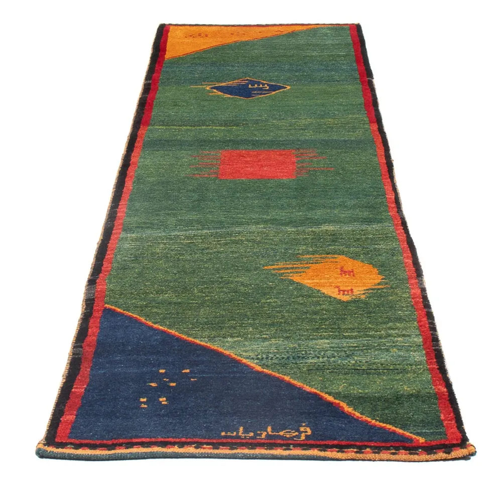 Løper Gabbeh-teppe - persisk - 265 x 72 cm - flerfarget