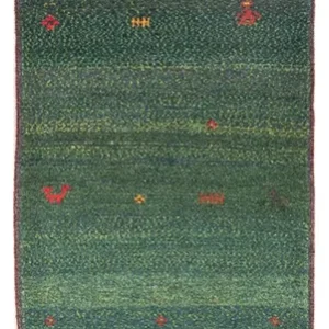 Løper Gabbeh-teppe - persisk - 270 x 75 cm - mørkegrønn