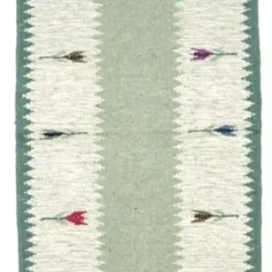Løper Kelim teppe - Trendy - 250 x 80 cm - lysegrønn