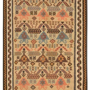 Løper Kelimteppe - Gammelt - 195 x 108 cm - beige