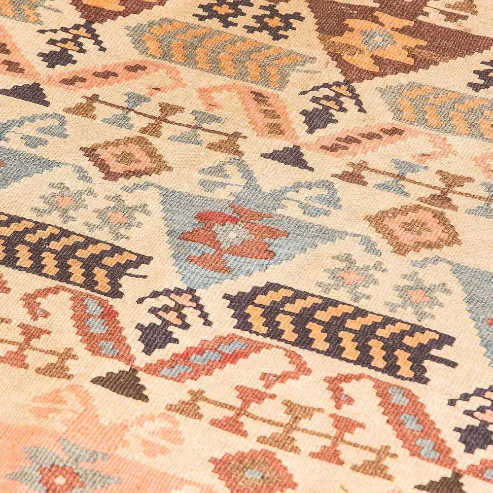 Løper Kelimteppe - Gammelt - 195 x 108 cm - beige