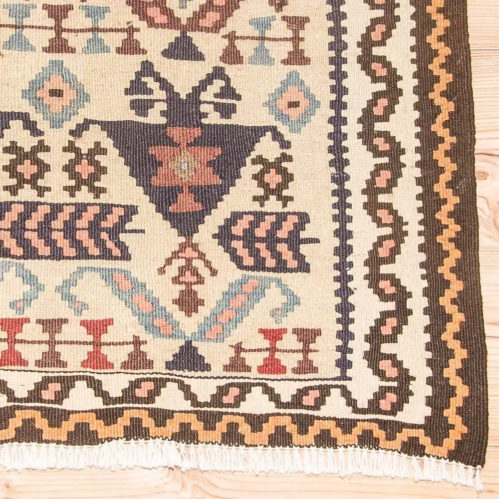 Løper Kelimteppe - Gammelt - 195 x 108 cm - beige