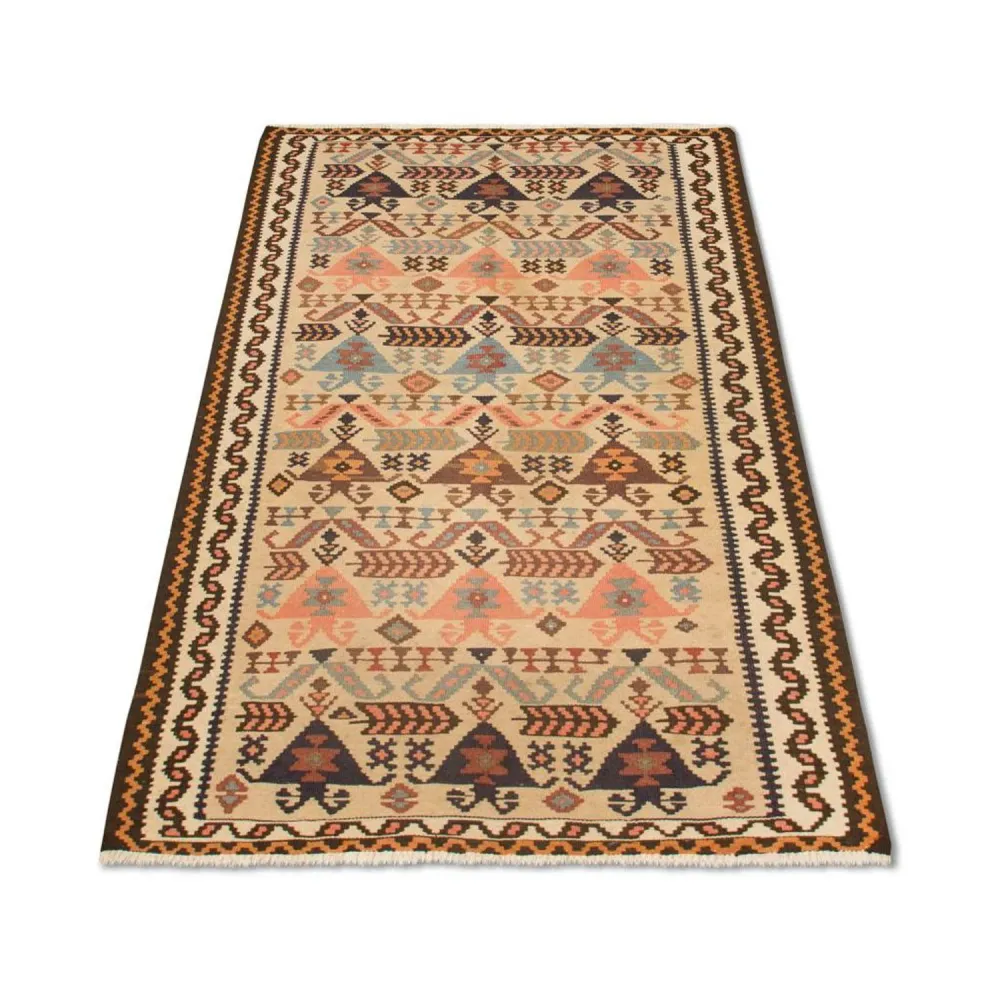 Løper Kelimteppe - Gammelt - 195 x 108 cm - beige