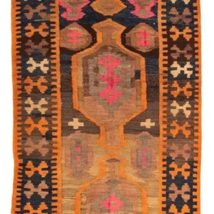 Løper Kelimteppe - Gammelt - 245 x 110 cm - flerfarget