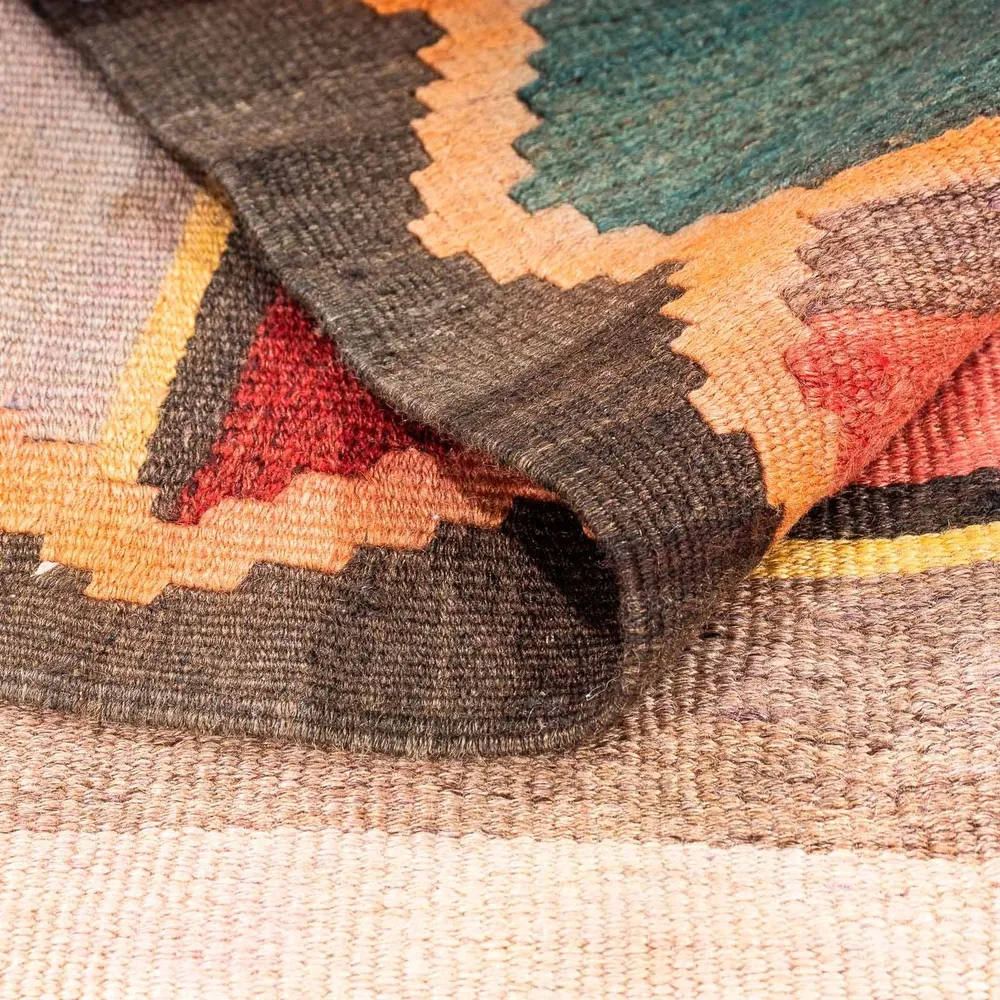 Løper Kelimteppe - Gammelt - 250 x 120 cm - flerfarget