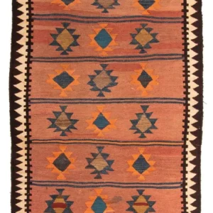 Løper Kelimteppe - Gammelt - 260 x 140 cm - flerfarget
