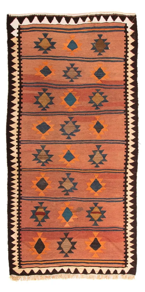 Løper Kelimteppe - Gammelt - 260 x 140 cm - flerfarget