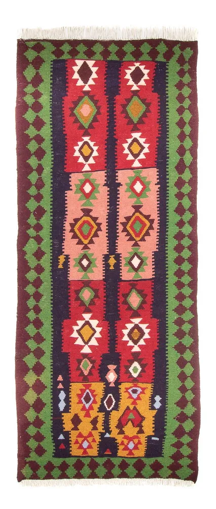 Løper Kelimteppe - Gammelt - 275 x 110 cm - flerfarget