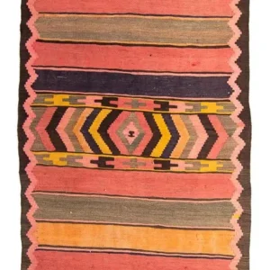 Løper Kelimteppe - Gammelt - 300 x 125 cm - flerfarget