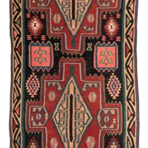 Løper Kelimteppe - Gammelt - 300 x 140 cm - flerfarget