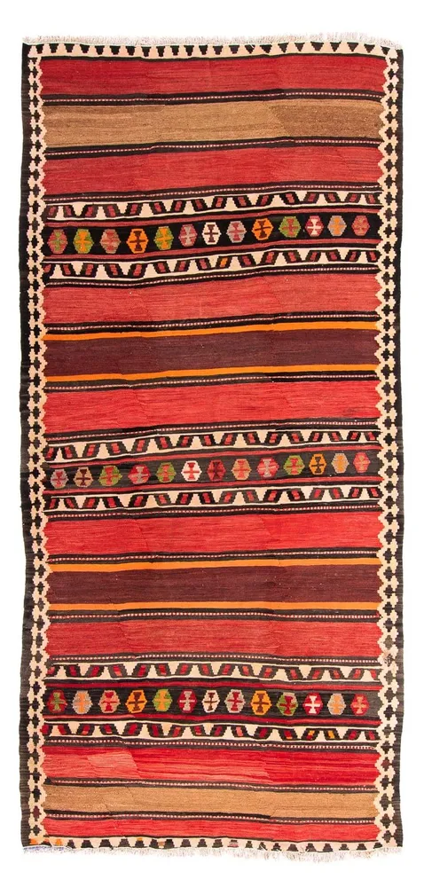 Løper Kelimteppe - Gammelt - 300 x 145 cm - flerfarget