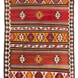Løper Kelimteppe - Gammelt - 300 x 160 cm - flerfarget