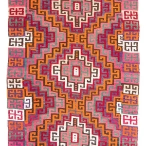 Løper Kelimteppe - Gammelt - 320 x 135 cm - flerfarget