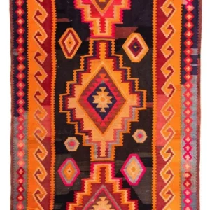 Løper Kelimteppe - Gammelt - 320 x 155 cm - flerfarget