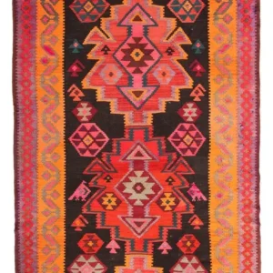 Løper Kelimteppe - Gammelt - 335 x 150 cm - flerfarget