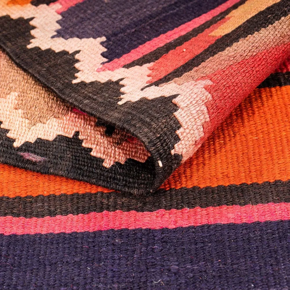 Løper Kelimteppe - Gammelt - 340 x 125 cm - flerfarget