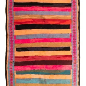 Løper Kelimteppe - Gammelt - 340 x 140 cm - flerfarget