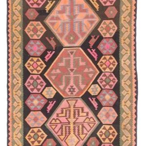 Løper Kelimteppe - Gammelt - 340 x 150 cm - flerfarget