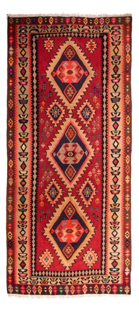 Løper Kelimteppe - Gammelt - 360 x 170 cm - flerfarget